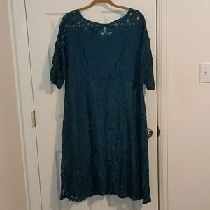 Emerald green lace dress